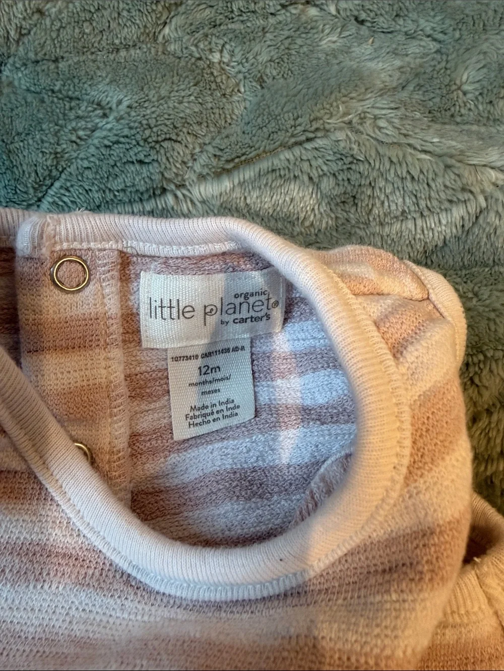 Carter's Pink and White Striped Knit Baby One-Piece